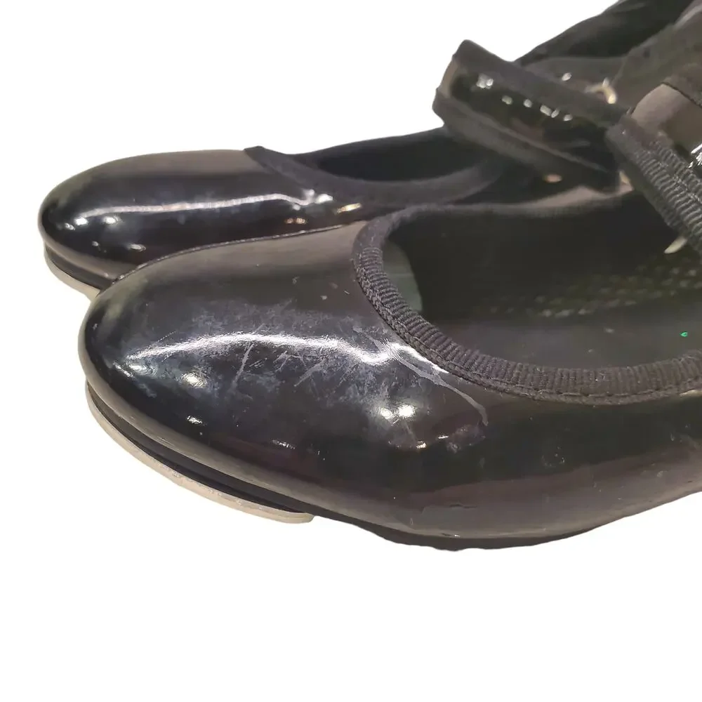Girls Freestyle Dancewear Tap Shoes Black Patent Leather Girls Size 10 Tap Shoes